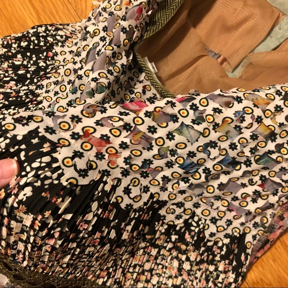 Byron Lars Long Chiffon Prairie Plaid Watercolor Laser Cut Maxi Skirt Tall 2 - Picture 5 of 6